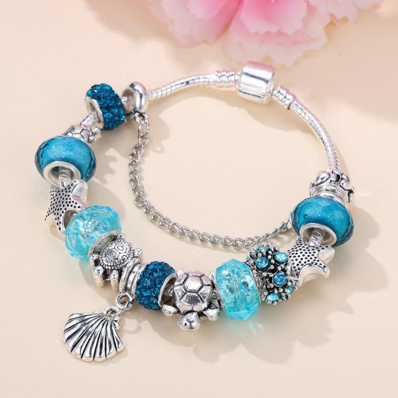 Wish shell flower sea star pendant bracelet simple personality niche elegant bracelet синий