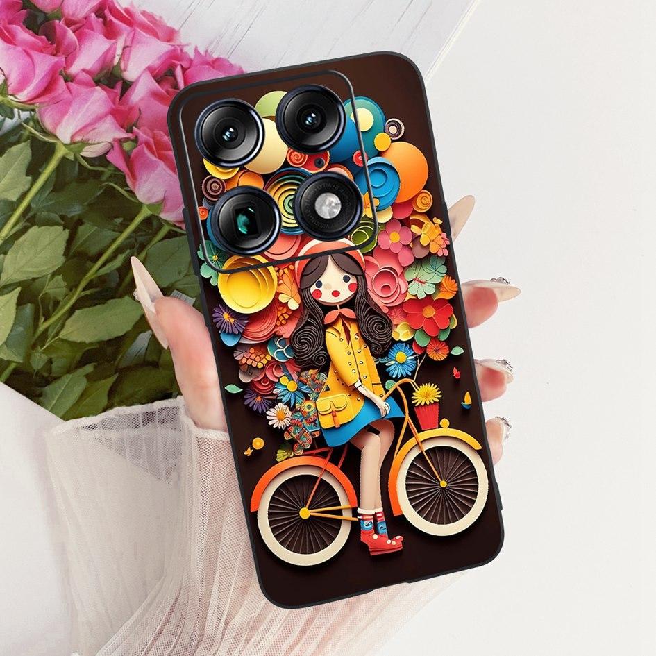 For Motorola Signature 2026 Case Popular Flower Marble Painted Cover Soft Silicone Black Phone Shell For Moto X70 Air Pro Fundas