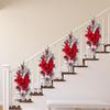 2/4pcs Red Christmas Flocked Garland - 22.83" Large, with Balls & Bow, Front Door/Stair/Window Wall Decor, No Electricity