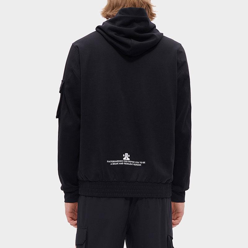 Fila Fusion Multi-Pocket Loose Hoodie Men Hoodies Black T11M331203F-BK