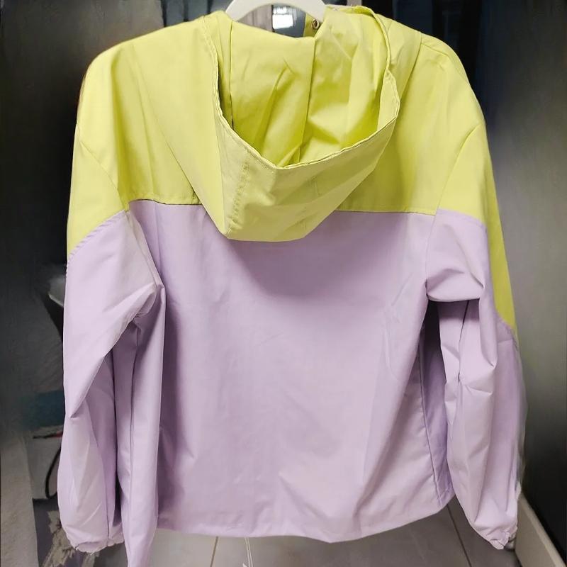 Women's Purple Hooded Windbreaker Fashionable Casual Jacket Premium Look Youthful and Chic Blazer
