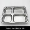 Yuezeyou 304 Stainless Steel Divided Lunch Plate for Students