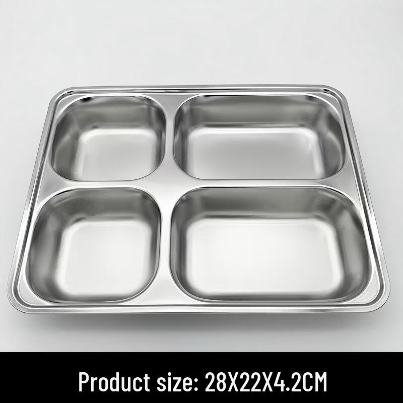 Yuezeyou 304 Stainless Steel Divided Lunch Plate for Students