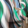 Abstract Gradient Line Color Block Green Sheer Curtains for Living Room Decoration Window Curtains Kitchen Tulle Voile Curtains