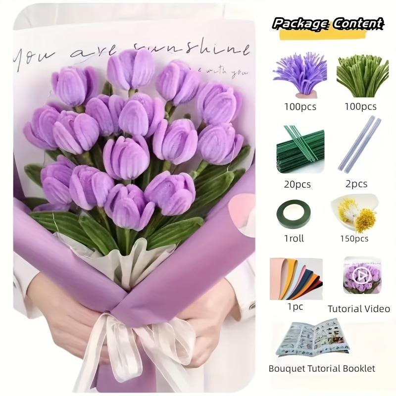 A set of 375 pieces, including 200 items for cleaning pipes, suitable for DIY handmade stem flowers, and suitable as a gift for Mother's Day or