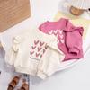 2024 Spring Cute Heart Print Pullover for Girls - Casual Crew Neck Sweatshirt for Baby and Children.