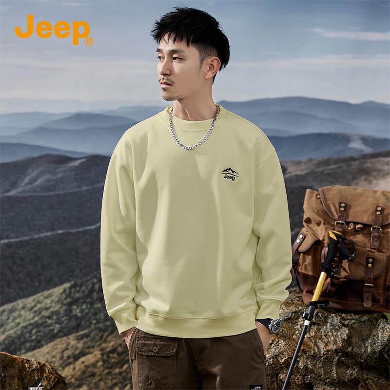 JEEP Men's Casual Loose Fit Round Neck Sweatshirt