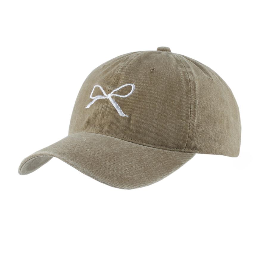 Y2K Korean Washed Cotton Baseball Cap Women Summer Bowknot Embroidery Snapback Hat Adjustable Sunscreen Outdoors Caps