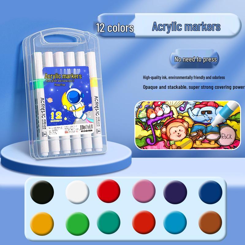 Waterproof Washable Acrylic Marker & Watercolor Pen Set for Students