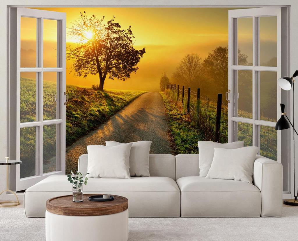 Wallpaper Window - Sunset over the street