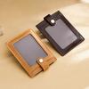 1PC Pull-out Buckle Card Cover Leather Card Holder Transparent Sandwich Men's and Women's Casual Oil Skin Bank Card Bag Gift