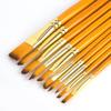 10Pcs Painting Brush Yellow Handle Nylon Hair Gouache Watercolor Drawing Pen Art Supplies