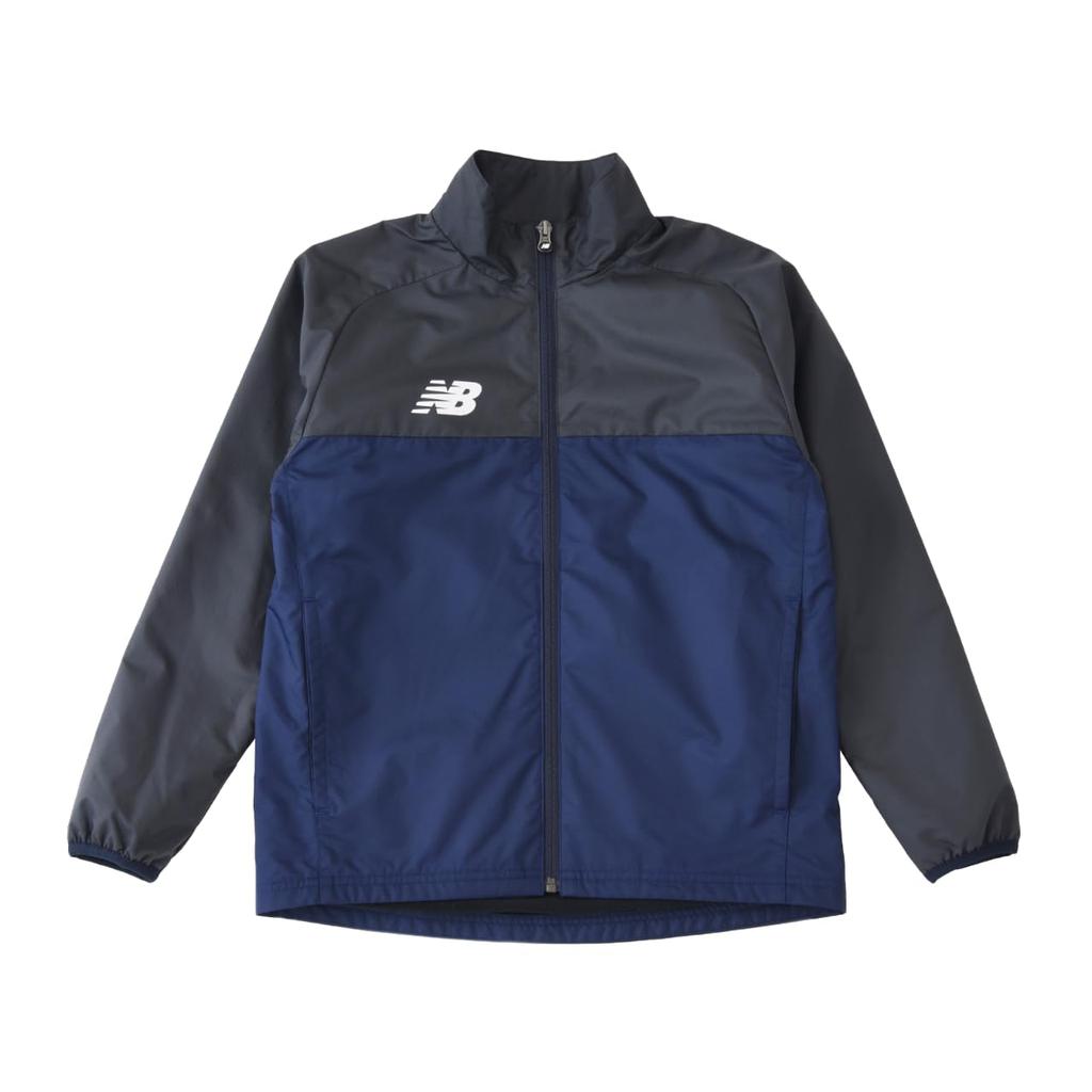 Full Zip Wind Jacket with Brushed Tricot Lining Soccer Water Repellent TNV Size 140 [New Balance] Junior/Kids (ABJ45288) (Team Navy)