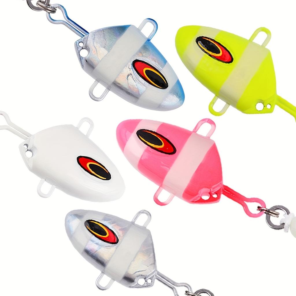 3pcs 100-300g Glow Slow Pitch Jigging Lure Squid Skirt 3 Hooks Saltwater Fishing Bass Trout Catfish Offshore Deep Sea Luminous