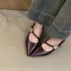 Fashion 2025 Women's  Pointed Toe Thin High Heel Mary Jane Pumps Elegant Ladies Evening Dress Heeled Shoes for Woman Slim Daily Heels