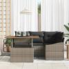 Garden Sofa Set with Storage 5 Pcs Grey Poly Rattan