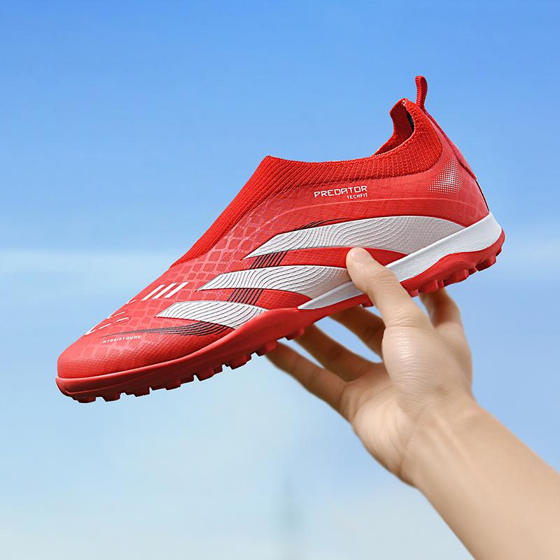 

Мода 2025 Футбольные бутсы короткие шипы AG шипы профессиональные мужские и женские высокие футбольные бутсы тренировочные для искусственной травы 44 красный