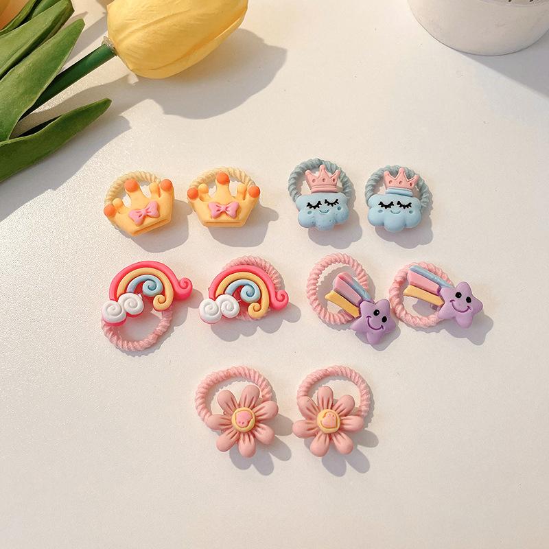 

10Pcs/Set Cute Cartoon Headbands Girls Elastic Hair Bands Hair Accessories For Kids Scrunchies Headwear Ornaments Gift