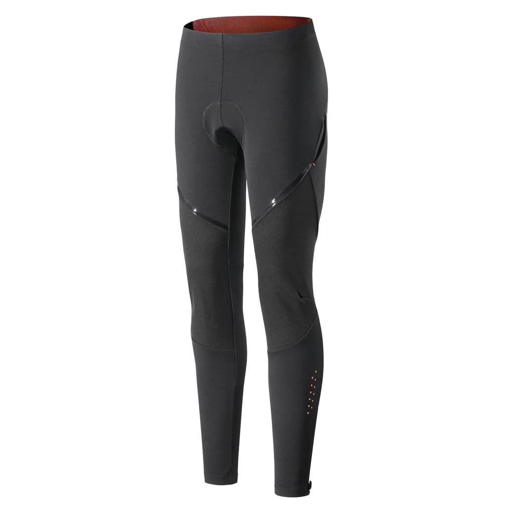 Santic Cycling Racer Cycling Tights with and Size L Women's Pants, Autumn/Winter Pants, Fleece-Lined Pad, Lightweight, Warm, Elastic, Black,