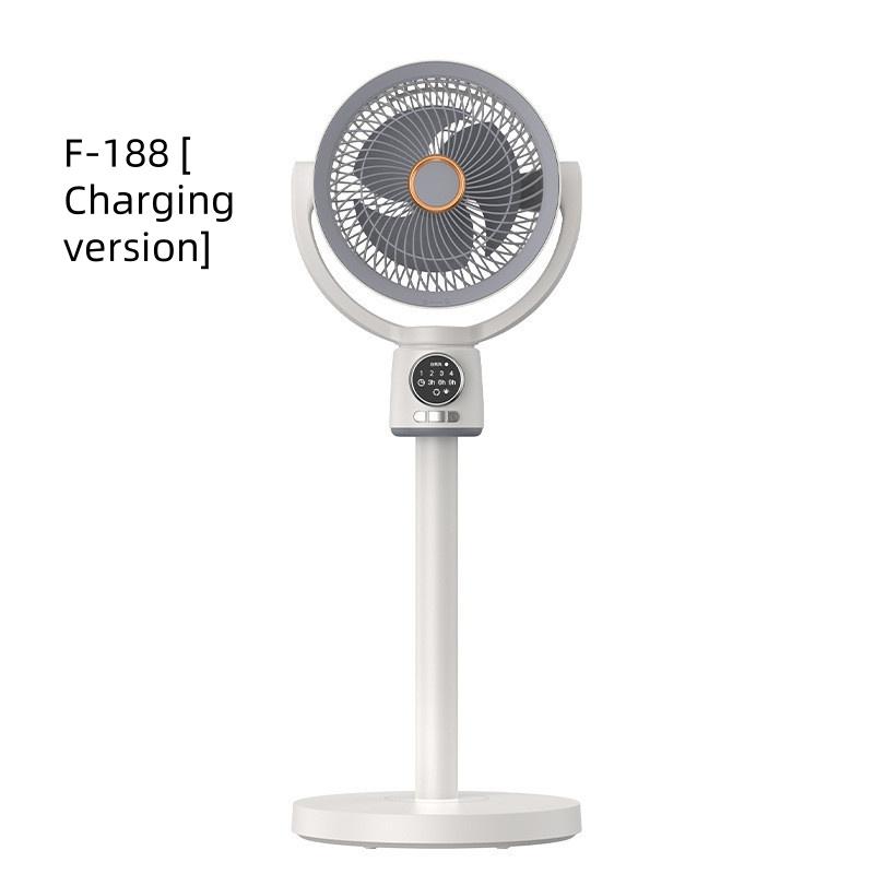 Retractable Air Circulation Fan Dual Purpose USB Shaking Head Electric Fan for Tabletop  With Remote Control Timing  Night Light Floor Fan 12W