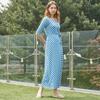Lipbbam Creola Romona Maxi Long Wrap Dress 3 4 Sleeve Ldm10db01