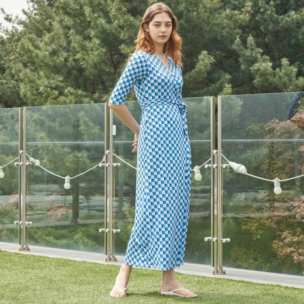 Lipbbam Creola Romona Maxi Long Wrap Dress 3 4 Sleeve Ldm10db01