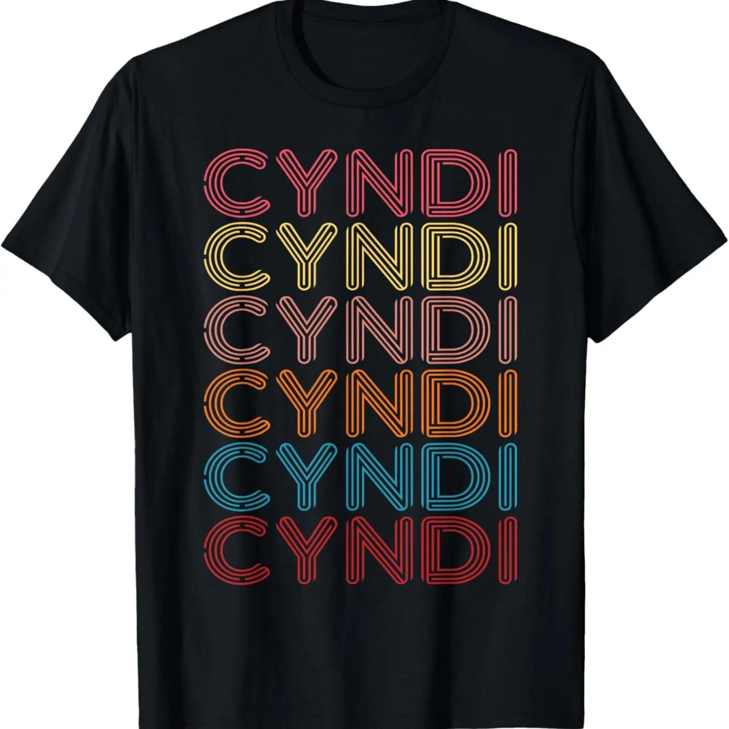 

First Name Cyndi Girl Boy Retro My Personalized Groovy 80 s T-Shirt XXXXXL чёрный