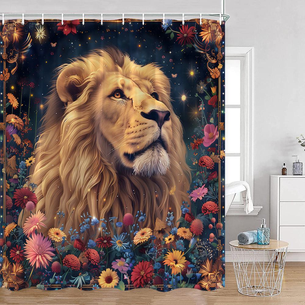 Wild Animals Shower Curtains Tigers Panthers Lions Wolves Bathroom Curtain Modern Polyester Fabric Home Decorations For Bath