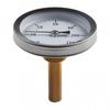 Aluminum Case Hot Water Pipe Temperature Gauge 0 120°C Removable Brass Pocket