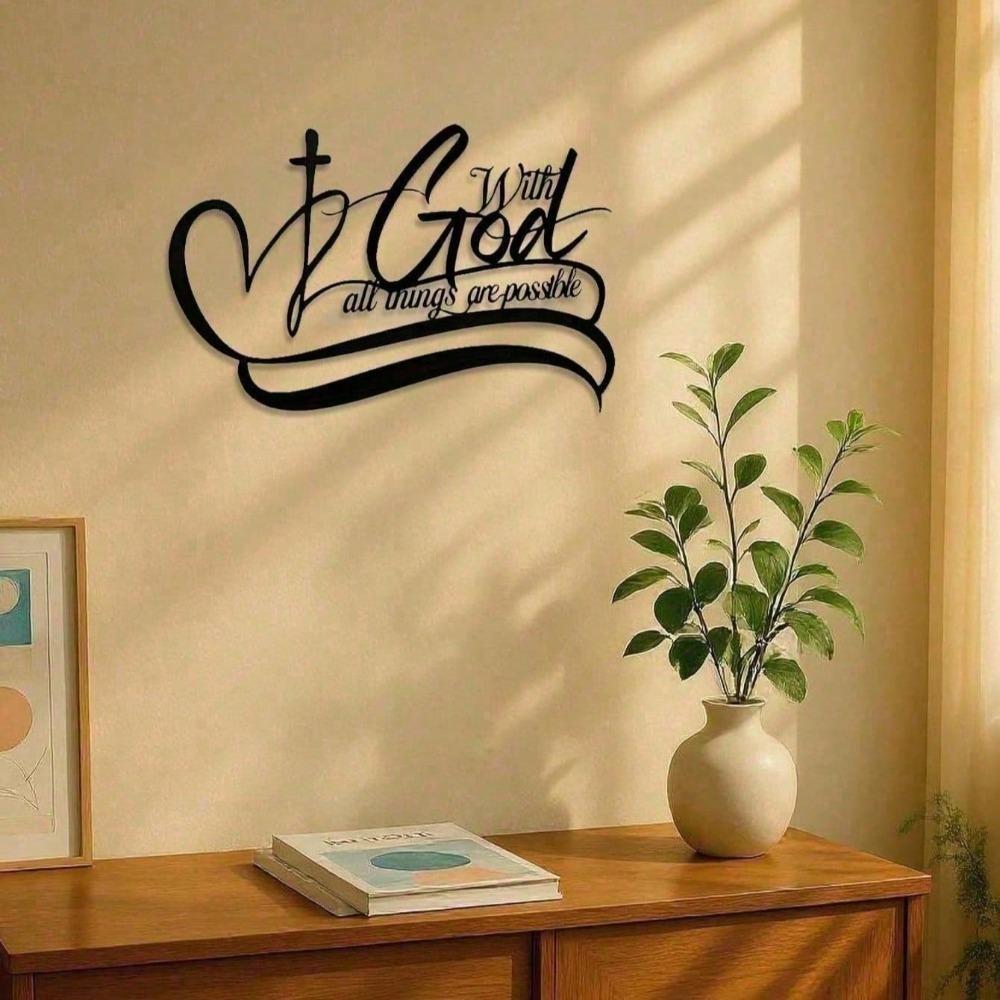 Vintage Christian Metal Wall Art Inspirational Bible Verse Sign Religious Home Decor Gift