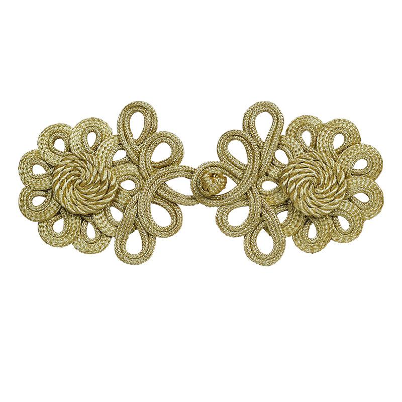 1 Pair New Fashion Handmade Gold Silk Gold Black Buttons DIY High Quality Coat Dress Suit Decoration Buttons