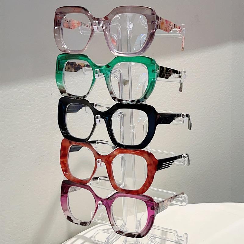 Fashion Leopard Splicing Color Large Frame Cat Eye Anti Blue Light Eyeglasses Men Women FULL Frame High Definition Eyewear