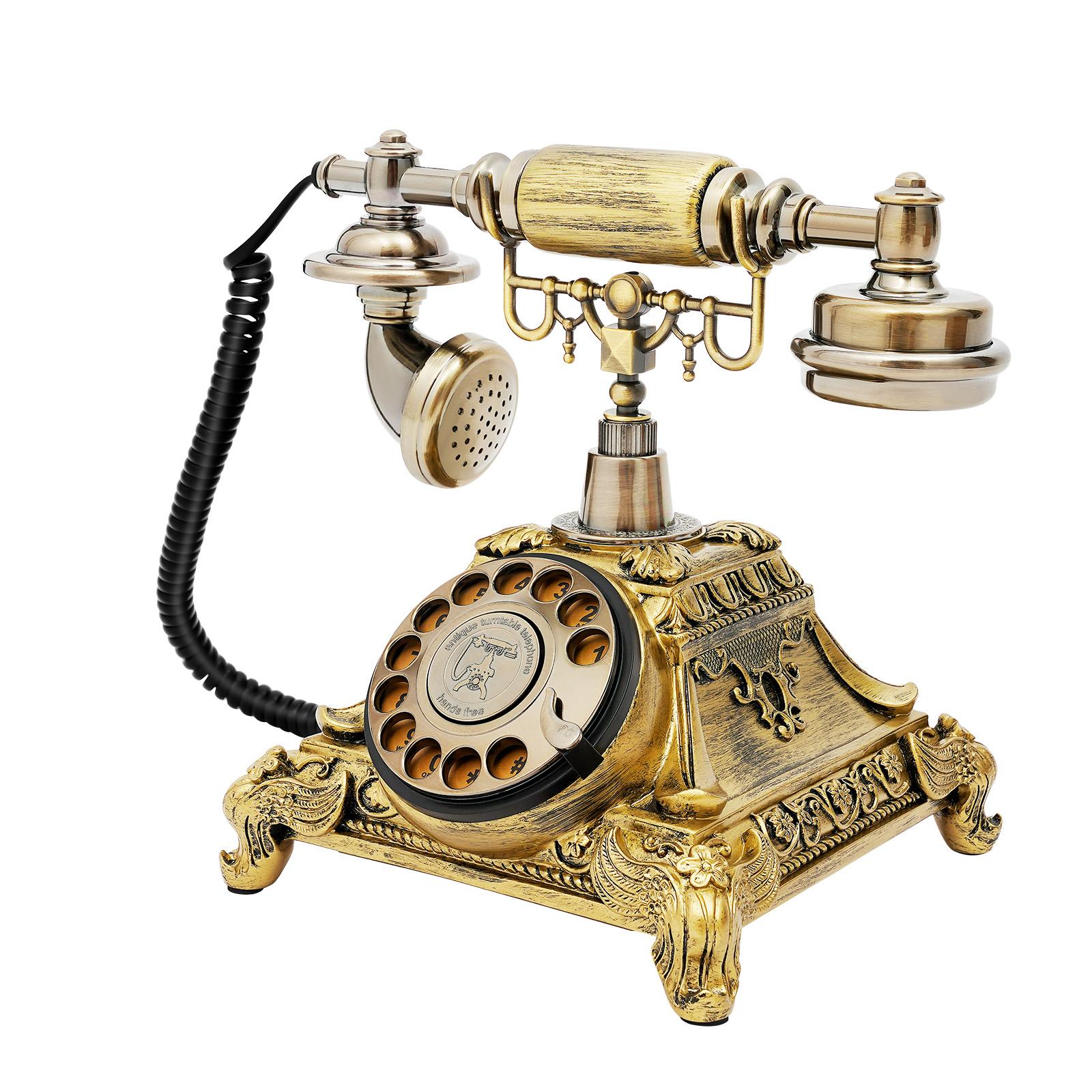 

Vintage Telephone Antique Phone Rotary Old Fashion Phone Vintage Landline Phone Decor Rotary Retro Telephone for Home Office Use бронзовый