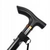 Folding walking stick, adjustable height, aluminum, black