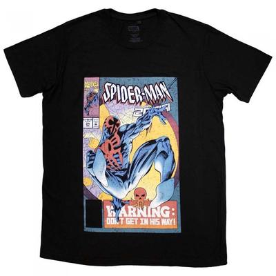 Spider-Man Unisex Adult Warning Comic Cover T-Shirt