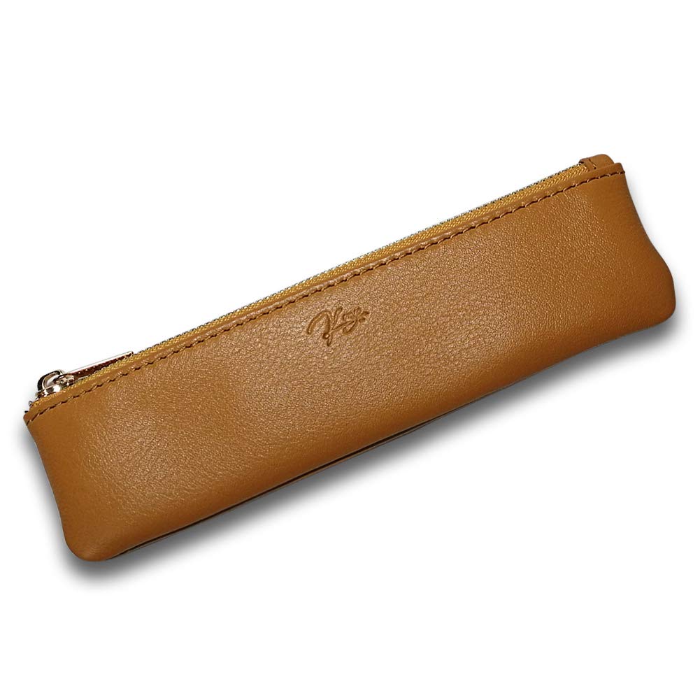 

K ray Pencil Slim Genuine Gift for Men Case, Simple, Leather, Stylish, Leather, (Camel)