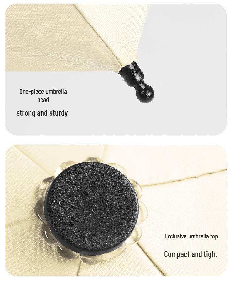 Fully Automatic Five-Fold Umbrella with Black Glue Sunscreen, UV Protection, and Dual-Use for Rain or Shine