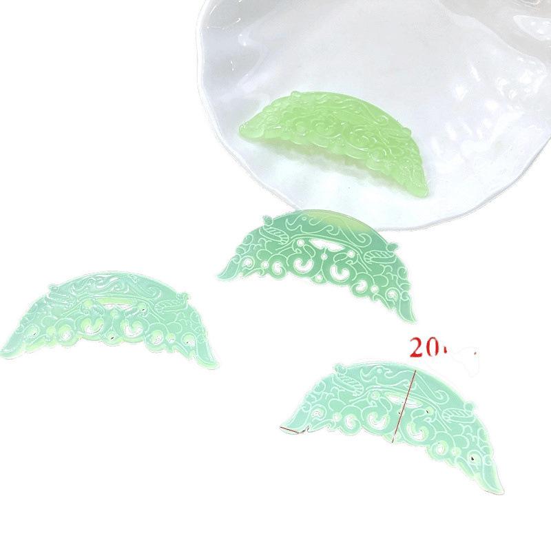 Qin Han Style Phoenix Pattern Imitation Jade Pendant - High Quality Hollow Plastic Material for DIY Headdress