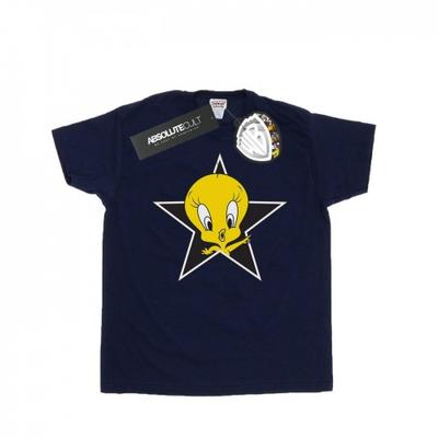 Camiseta feminina de algodão Tweety Pie Star