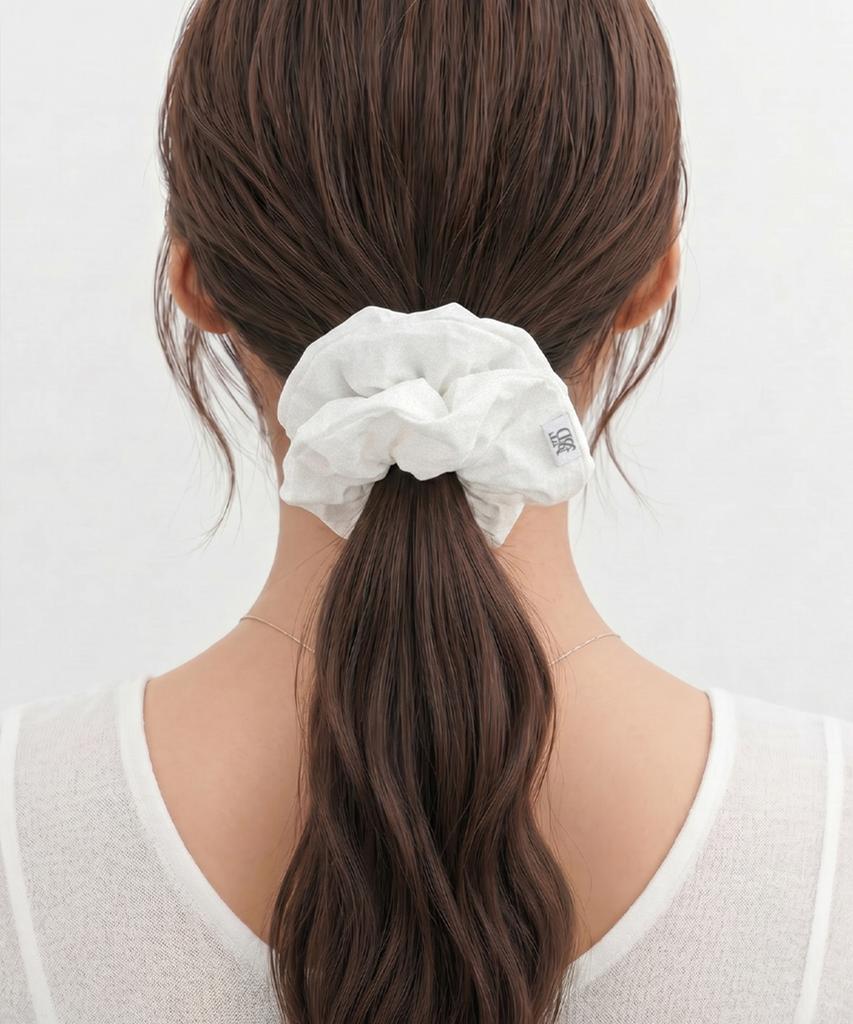 Nuart Studio Marie Cotton Hair Scrunchie_Black/White