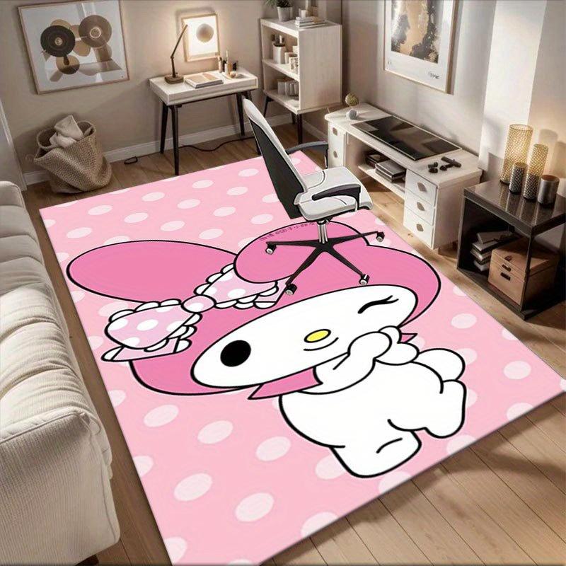 1pc Sanrio Melody Mermaid Printed Office Carpet Rectangle Rug Under The Table,Perfect Room Decor for Living Room, Bedroom, Kitchen, Non-slip Floor Mat