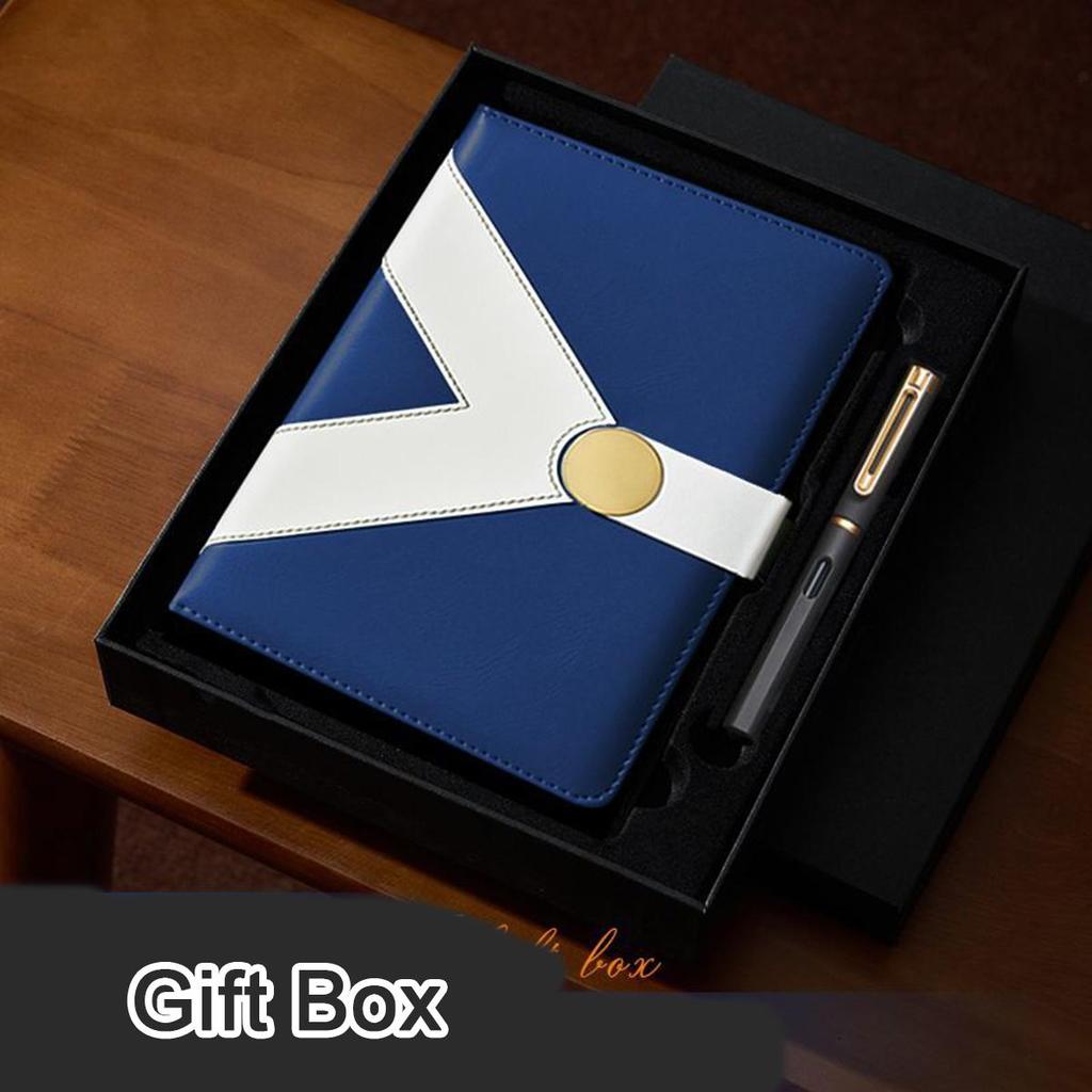 A5 verdicktes Business-Leder-Notizbuch, Studenten-Studienheft, Arbeitsbesprechungsprotokollbuch, Tagebuch mit Schnalle, 100 Blatt 200 Seiten