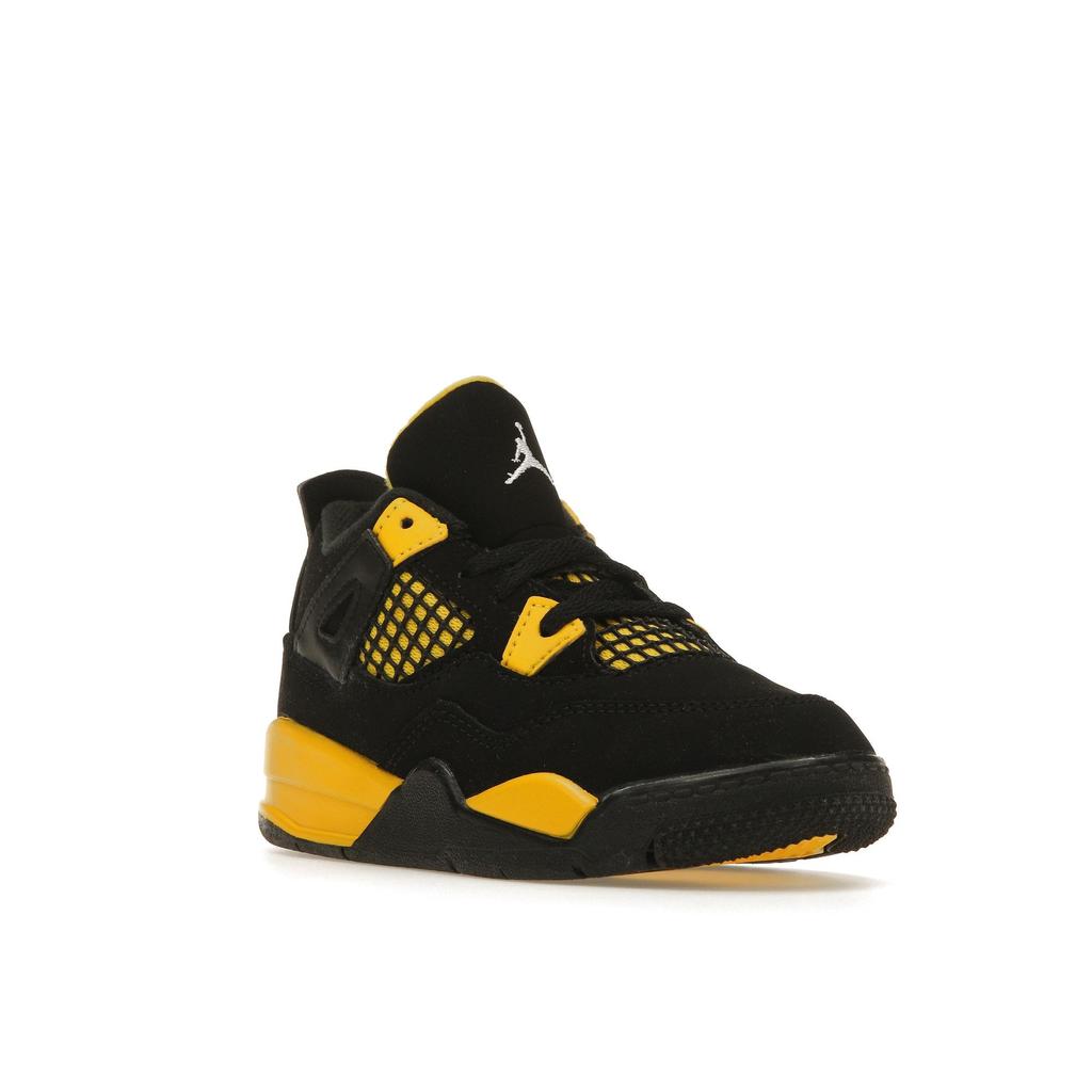 Air Jordan 4 Retro TD Thunder 2023 Baby Sneakers Black Tour-Yellow BQ7670-017