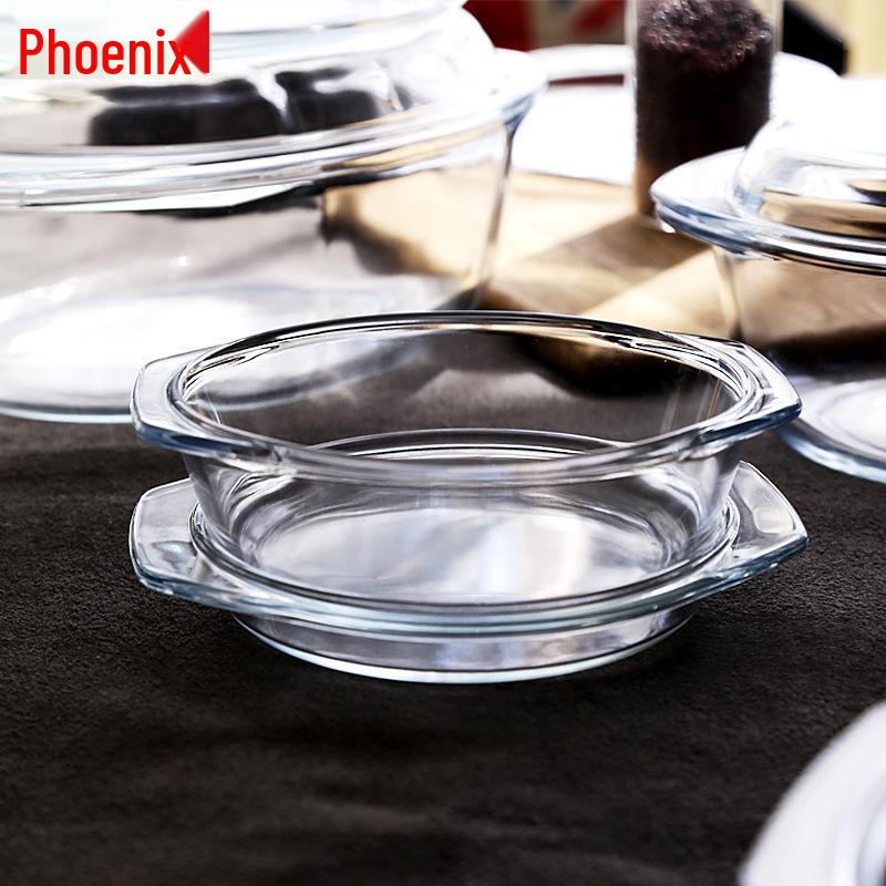 Phoenix Hitzebeständige Glasschüssel mit Deckel: Ideal für Suppen, Instant-Nudeln oder Salate.