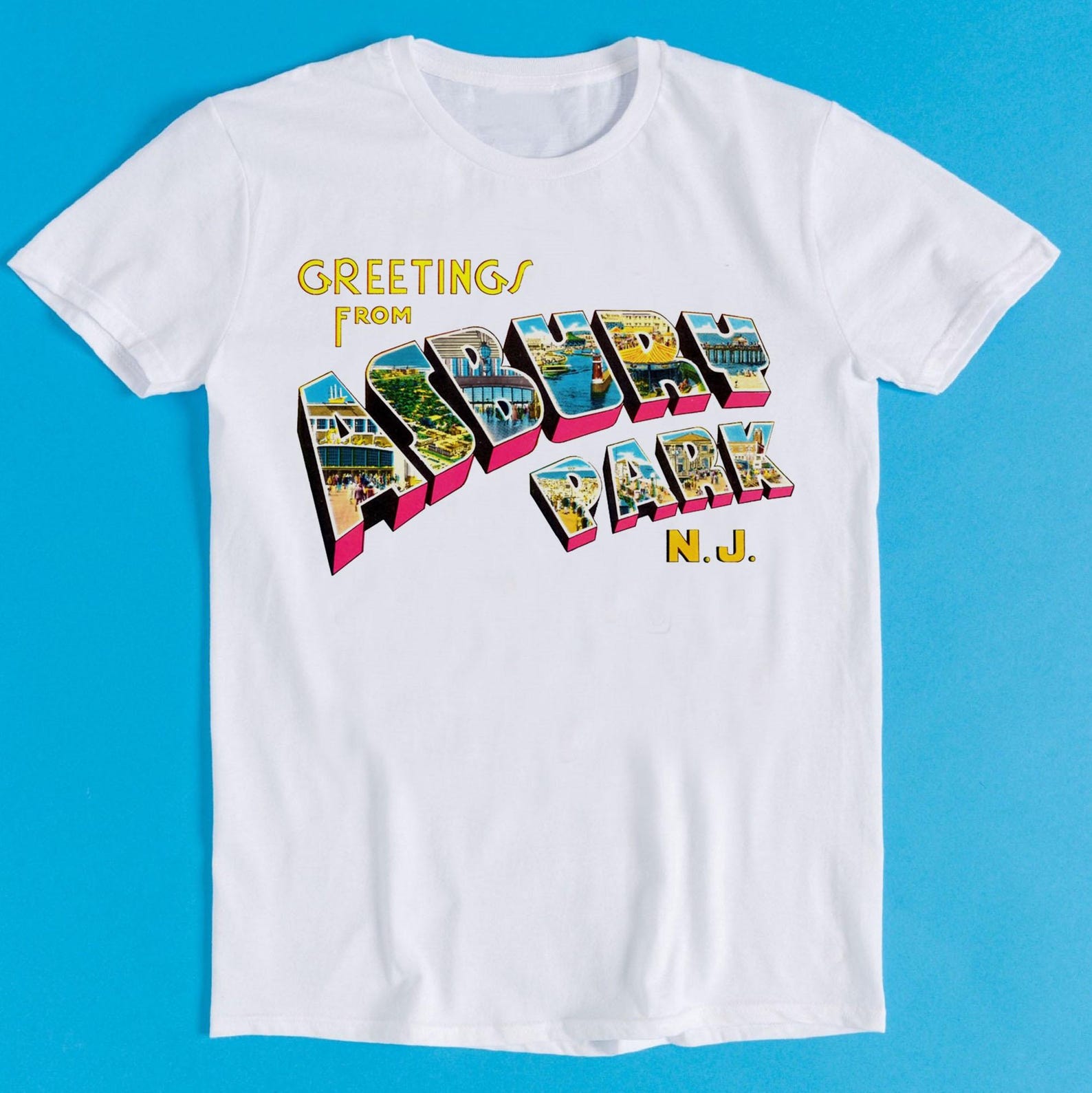 Greetings From Asbury Park NJ 70s Rock Meme Cult Music Unisex Men Women Cool Gift Tee T-Shirt K549 XL