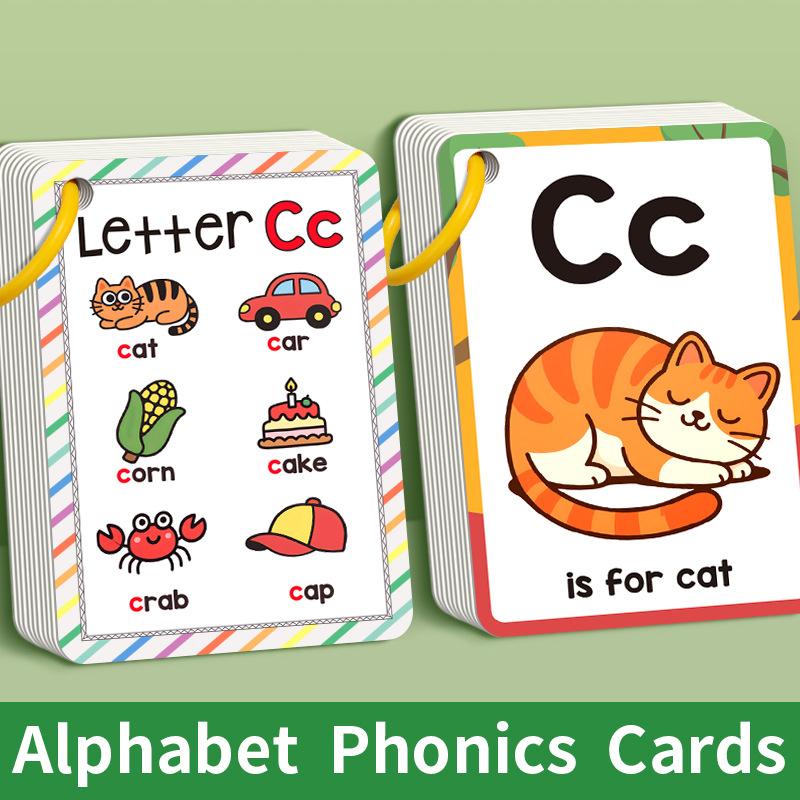 27 Sheets English Word Pronunciation Learning Cards 156 Words A-Z Learning Cards With Pictures Educational Cognitive Games
