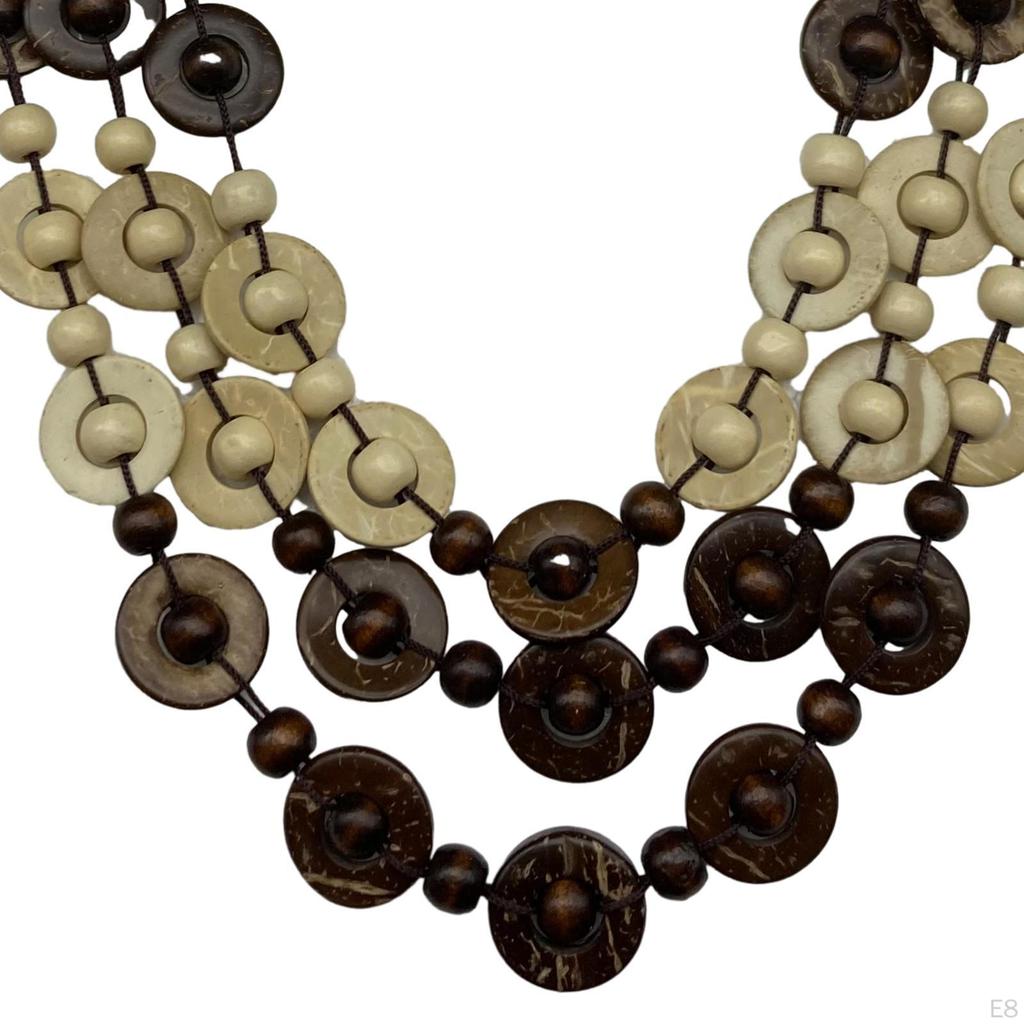 Bohemian Necklace Jewelry Costume Wood Bead for Women Lady Birthday