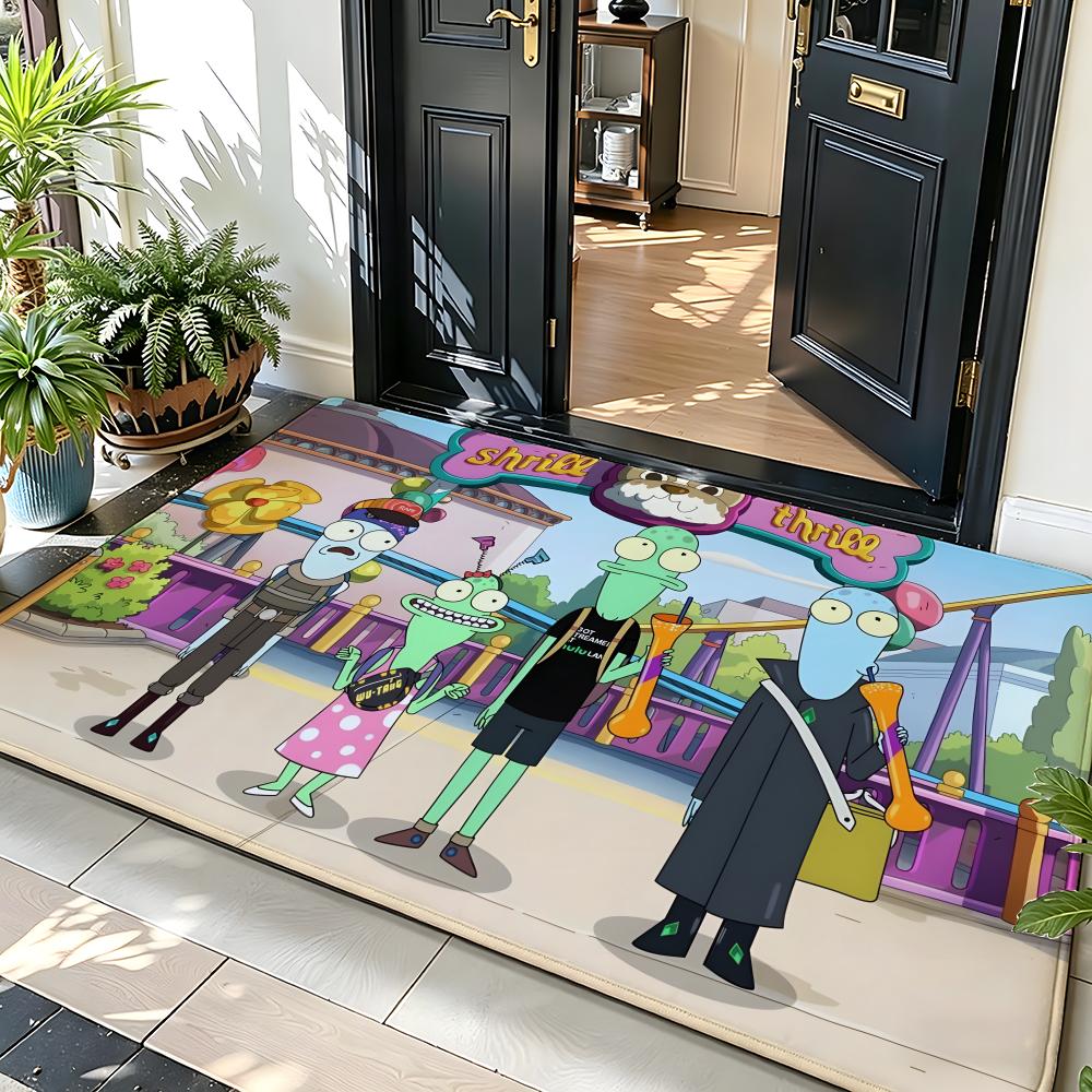 Cartoon S-Solar O-Opposites Floor Mat Soft Flannel Floor Mat Suitable for Entryways, Living Rooms, Bedrooms, and Bathrooms