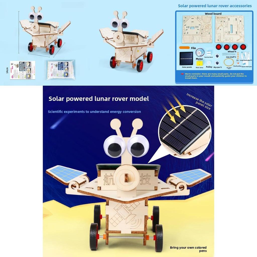 Wissenschaftsexperiment DIY Solar Mond Rover mit wiederaufladbarem Motor für Kinder Wissenschaftliches Bildungsset