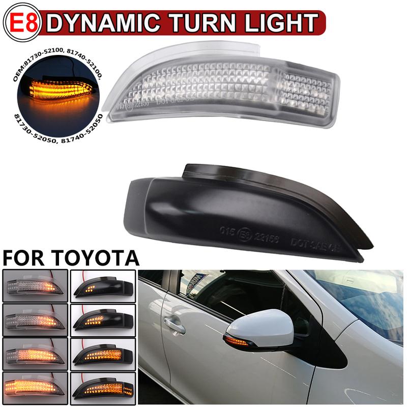 2x Dynamic LED Sequential Blinker For Toyota Camry Corolla Avalon Yaris Prius C Side Mirror Indicator Turn Signal Light